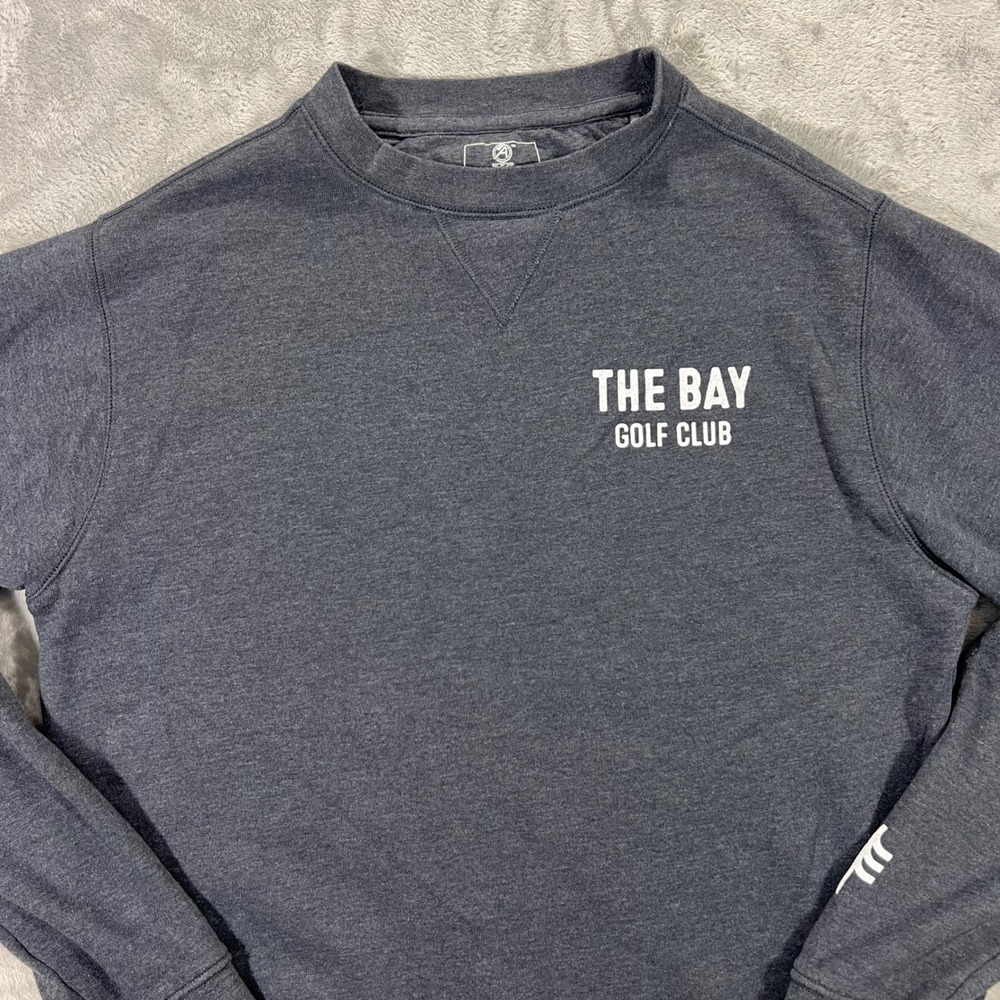 The Bay Golf Club Pullover Sweatshirt Mens Small Gray AE18 TGL Ahead Active LS